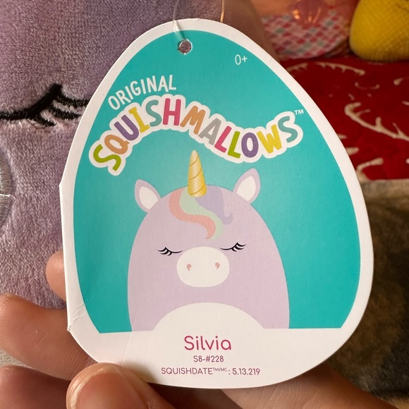 890. Squishmallows Silvia Unicorn Pink Purple  Summer By Kellytoy New - Picture 7 of 8